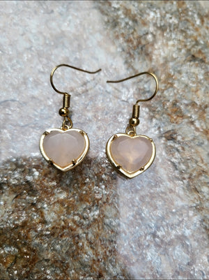 Heart Rose Quartz Earring