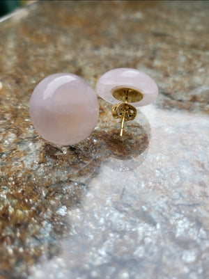 Dot Rose Quartz Stud